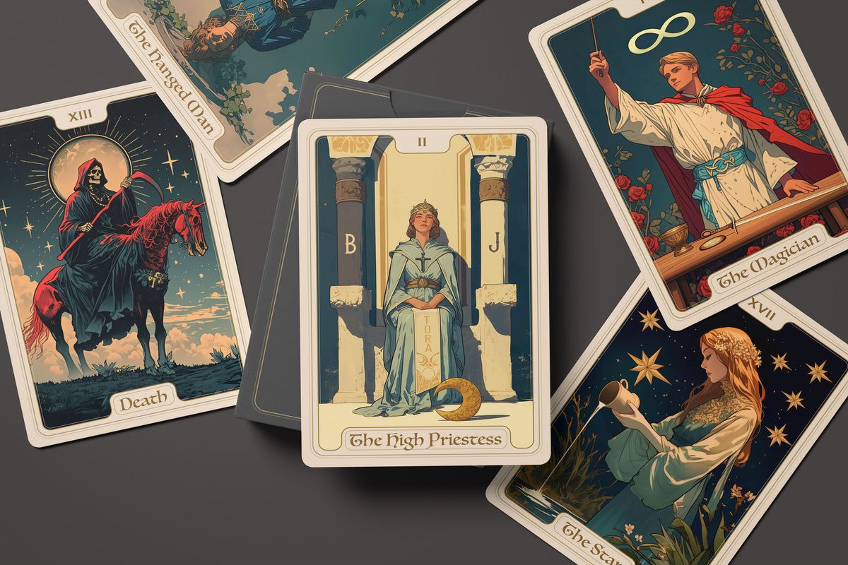 Swell Deck mockup — five card spread